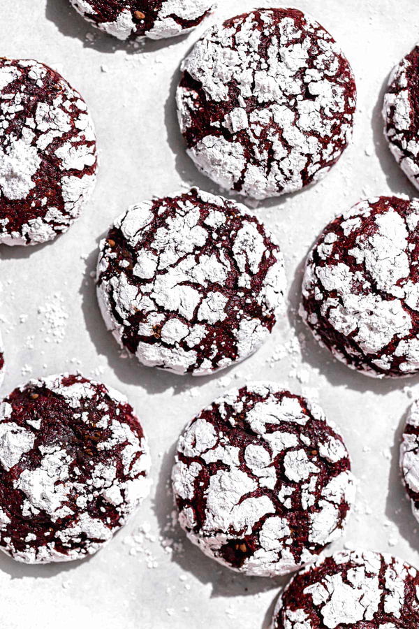 Red Velvet Crinkle Cookies