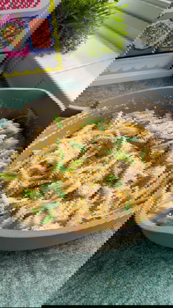 One Pan Parmesan Chicken Spaghetti