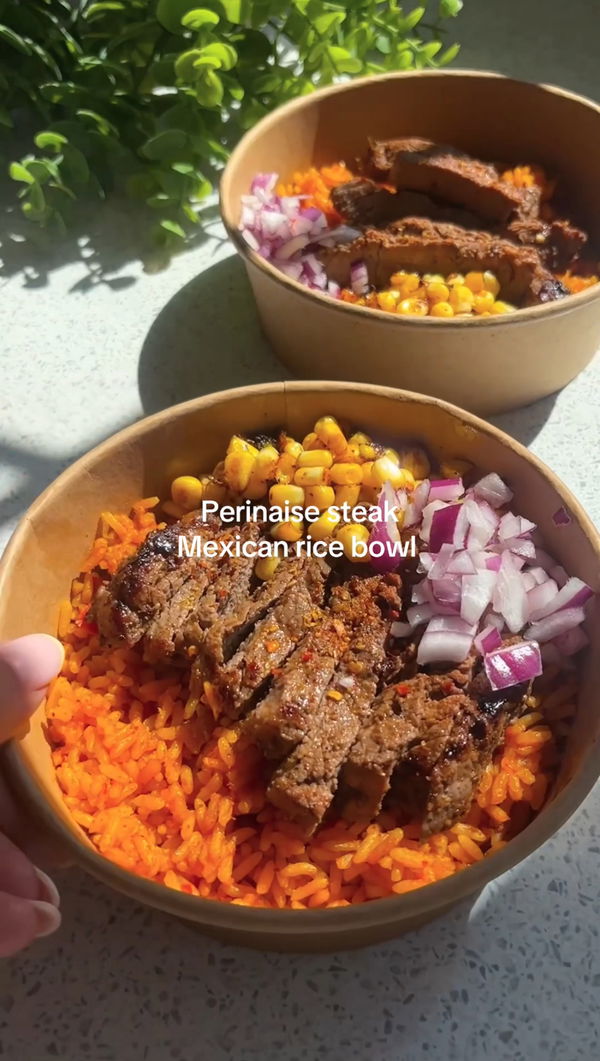 Perinaise steak Mexican rice bowl
