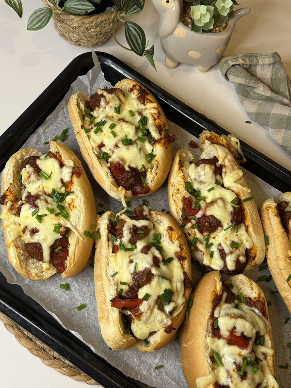 Cheesy taco meatball subs