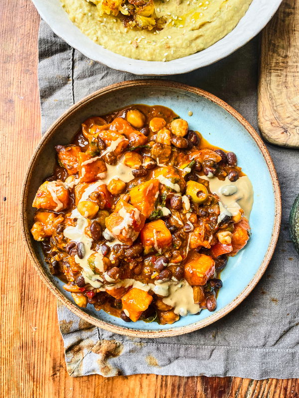 Sweet Potato, Black Bean & Chickpea Stew