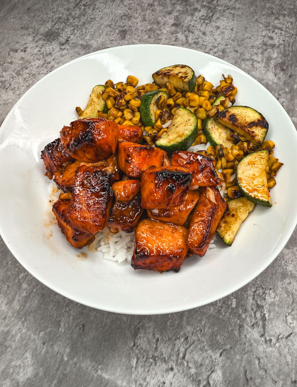 Honey Hot Salmon Bites