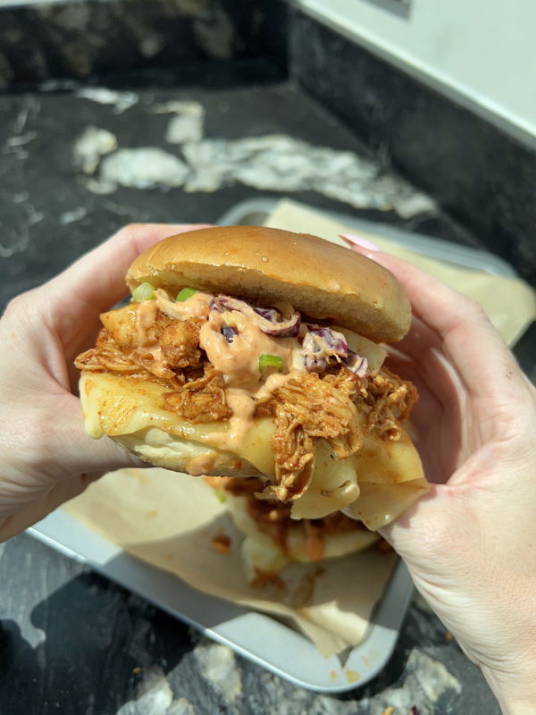 Pulled Honey Gochujang Chicken Sliders