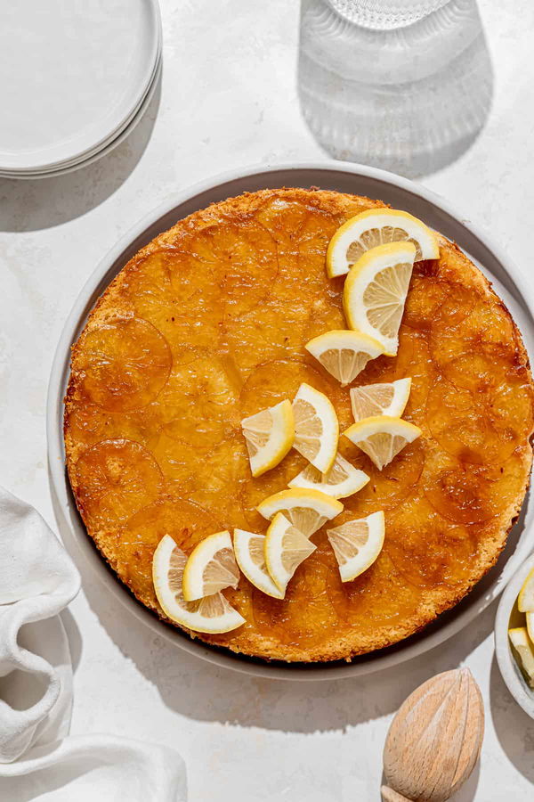 Olive Oil Lemon Upside Down Cake