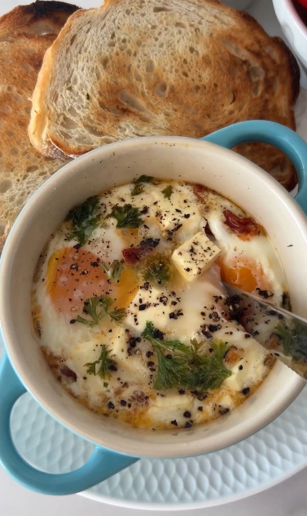 Egg, Feta and Tomato Bake