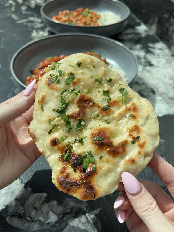 Homemade Garlic & Coriander Naan