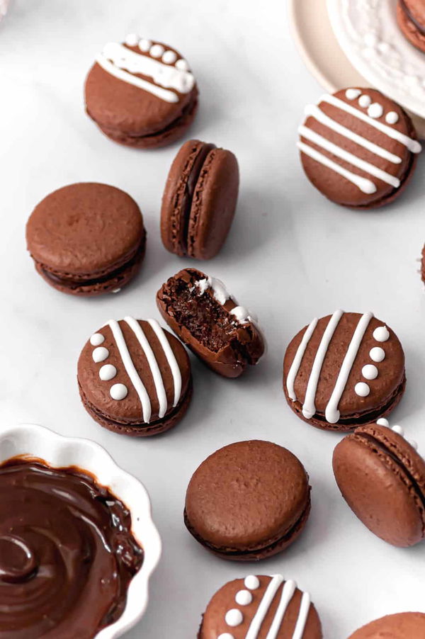 Chocolate Macarons with Chocolate Peppermint Ganache