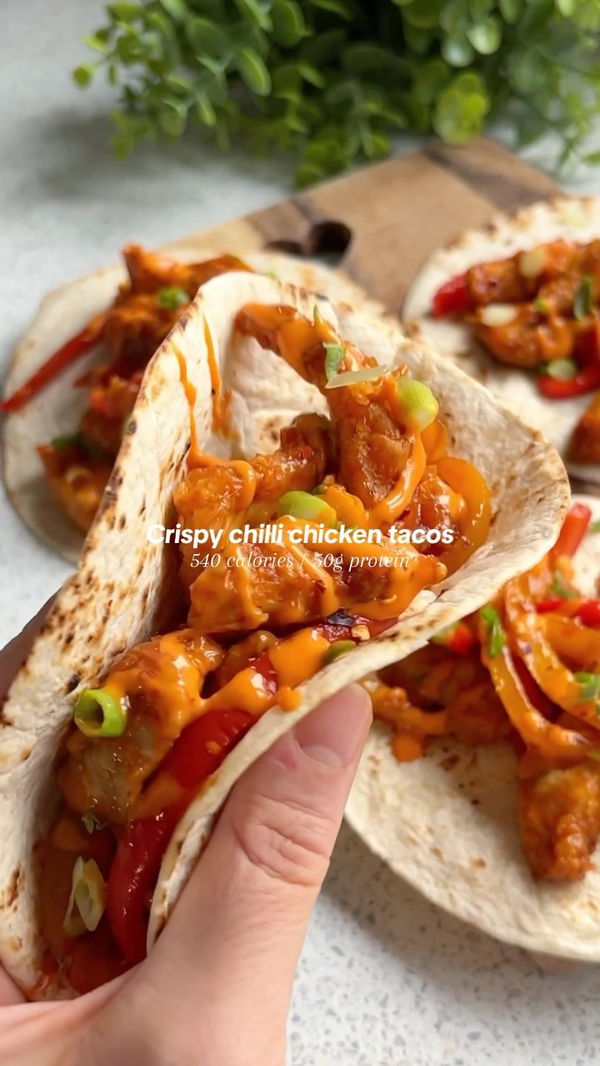 Crispy Chilli Chicken Tacos🌮