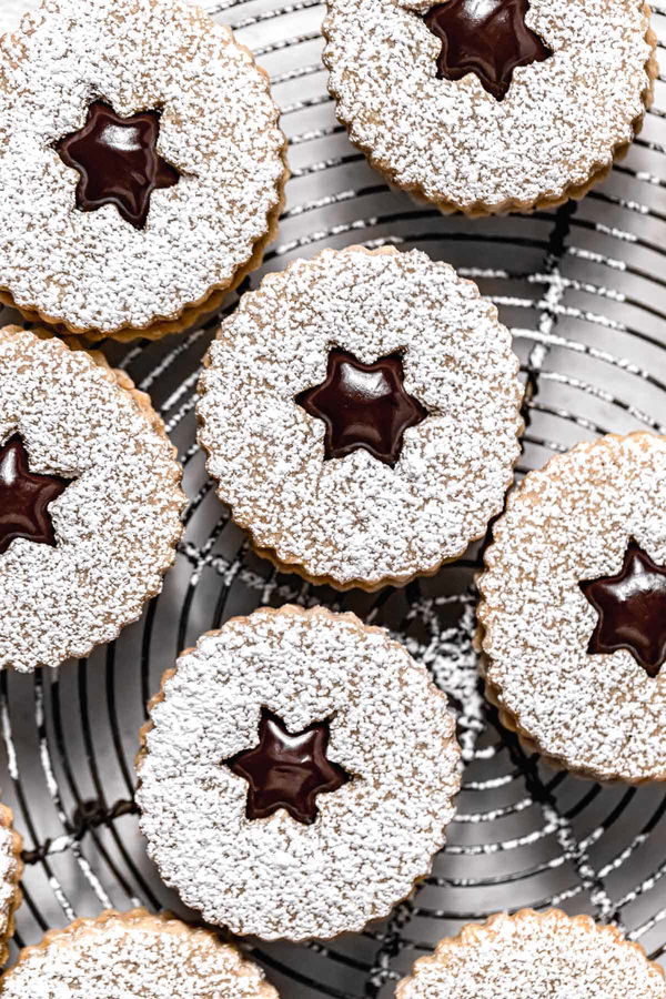 Chocolate Chai Linzer Cookies