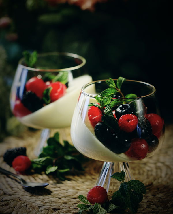 Panna Cotta with Fruity Gin Jelly