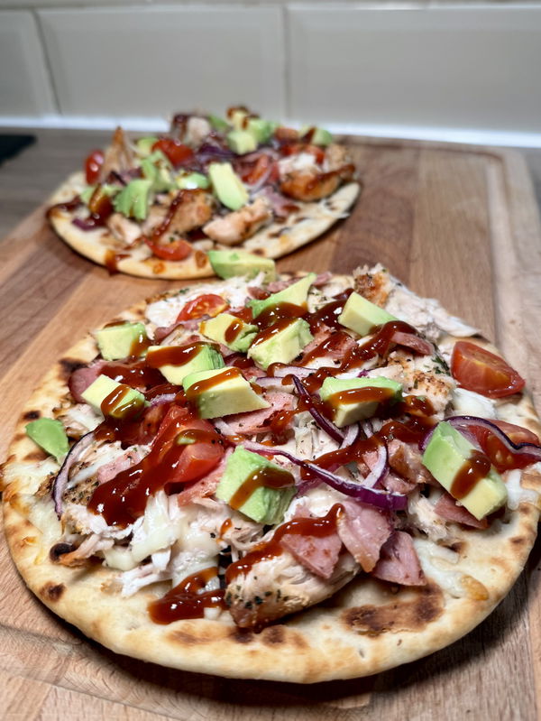 BBQ Chicken & Avocado Flatbreads