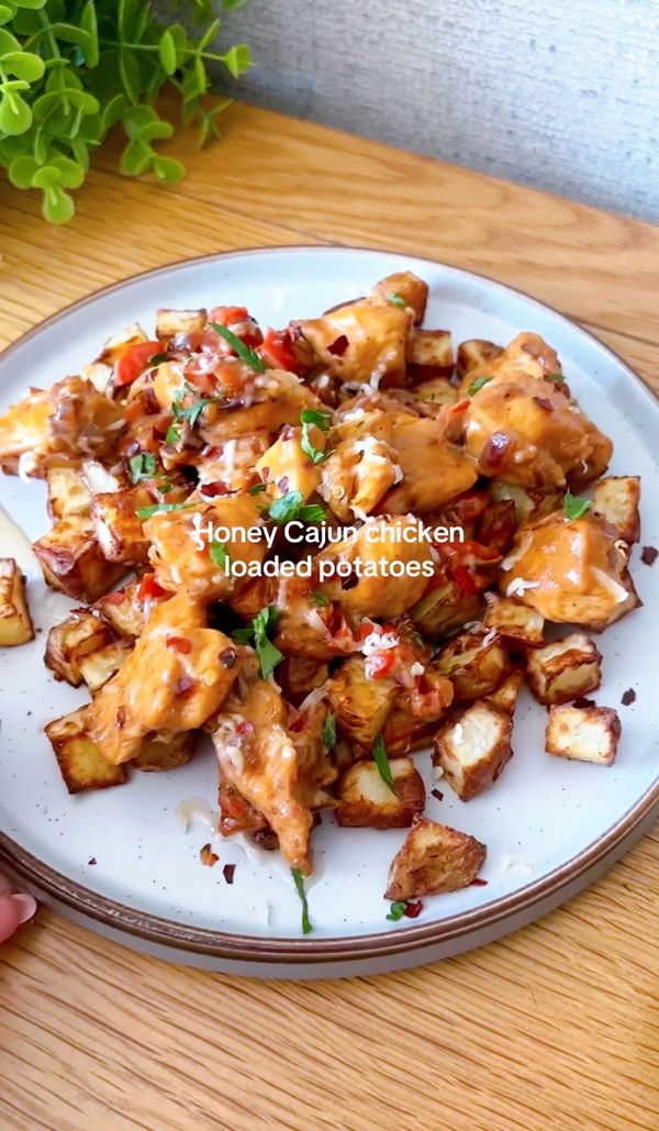 Hot honey cajun chicken loaded potatoes