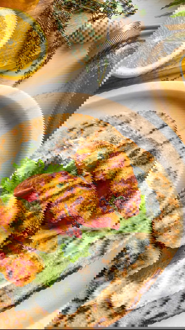 Quick Sticky Halloumi Flatbreads