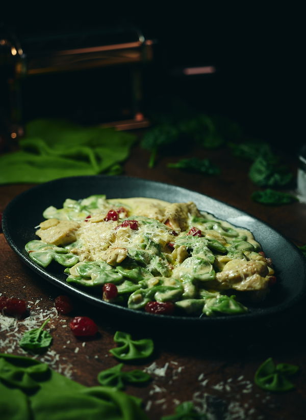 Creamy Chicken with Green Pasta