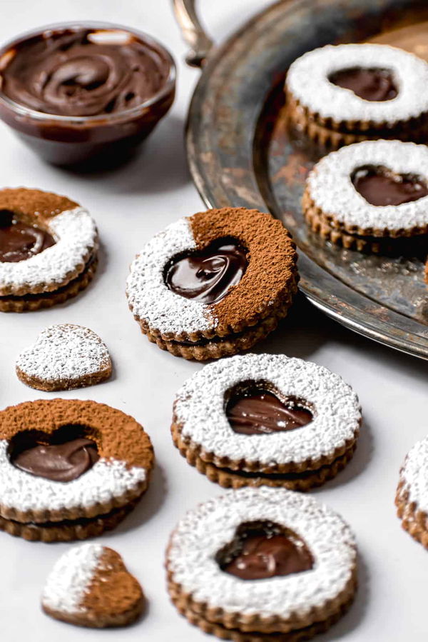 Chocolate Espresso Linzer Cookies