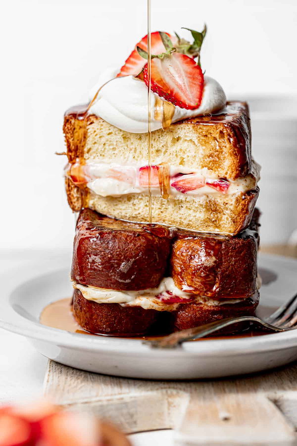 Strawberries & Cream Stuffed French Toast