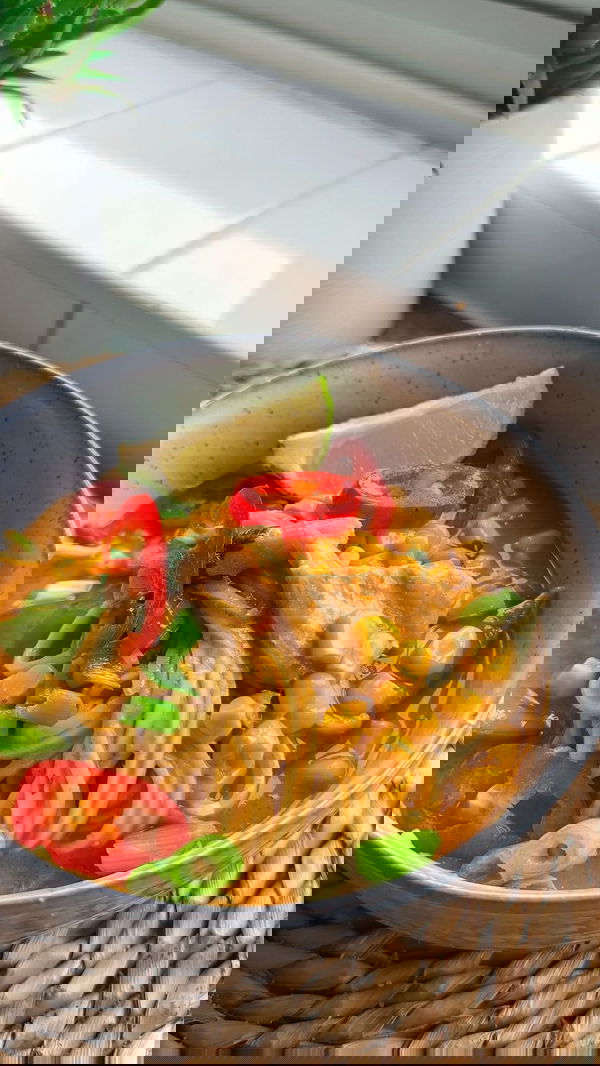 One Pan Thai Red Curry Chicken Noodles