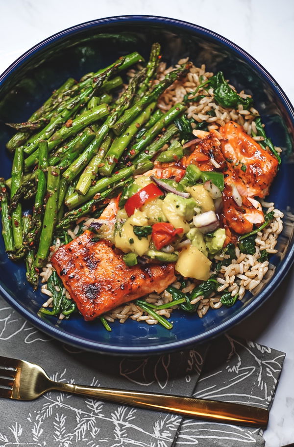 Barbecue Salmon Bowl