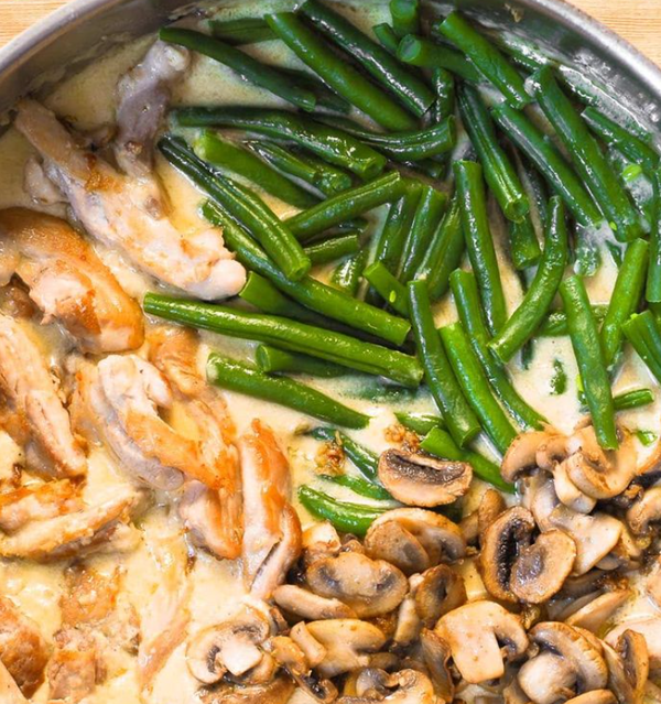 One Pan Mushroom Chicken with Green Beans