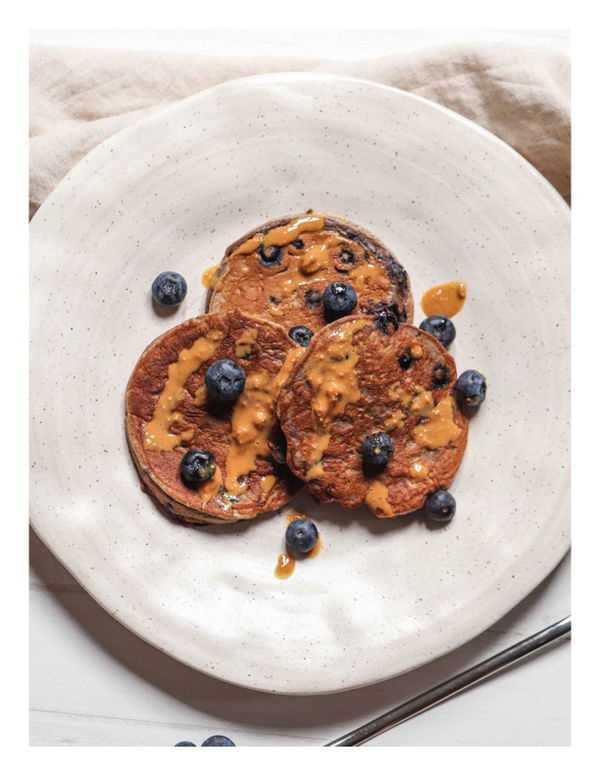 High Protein Blueberry Pancakes