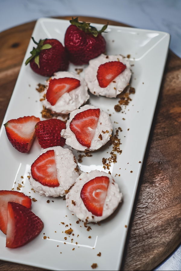 Strawberry Protein Cheesecake Bites