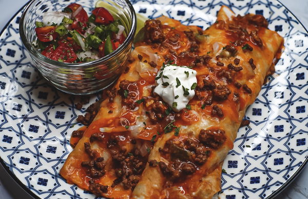 Beef Enchiladas with Pico de Gallo