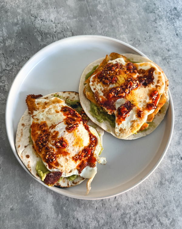 Feta Egg Avocado Tacos