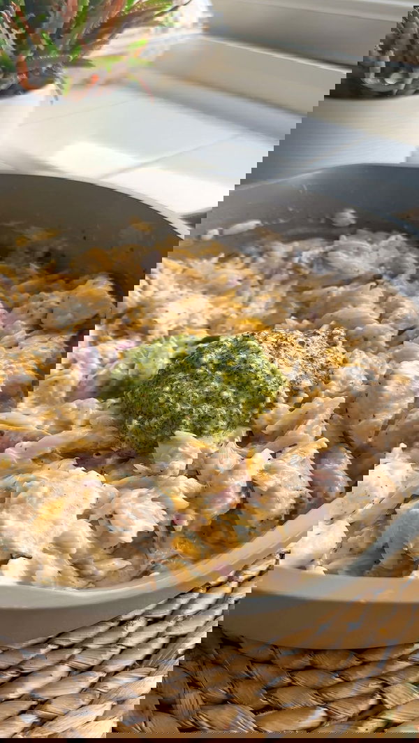 Creamy Baked Pesto Chicken Orzo