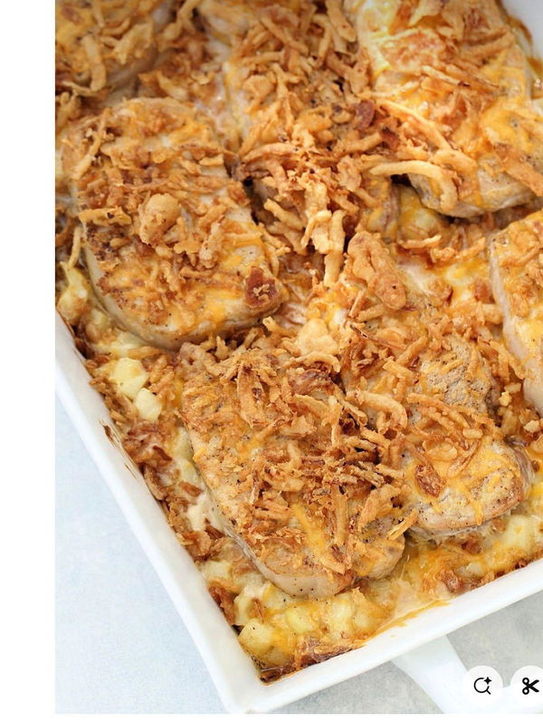 Pork Chops and Cheesy Potatoes