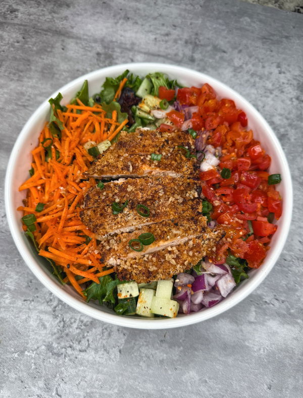Crispy Hot Honey Lemon Pepper Chicken Salad