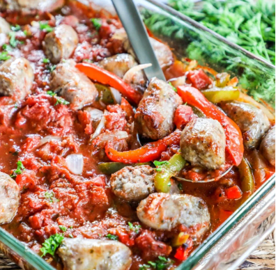 Oven Baked Italian Sausage and Peppers
