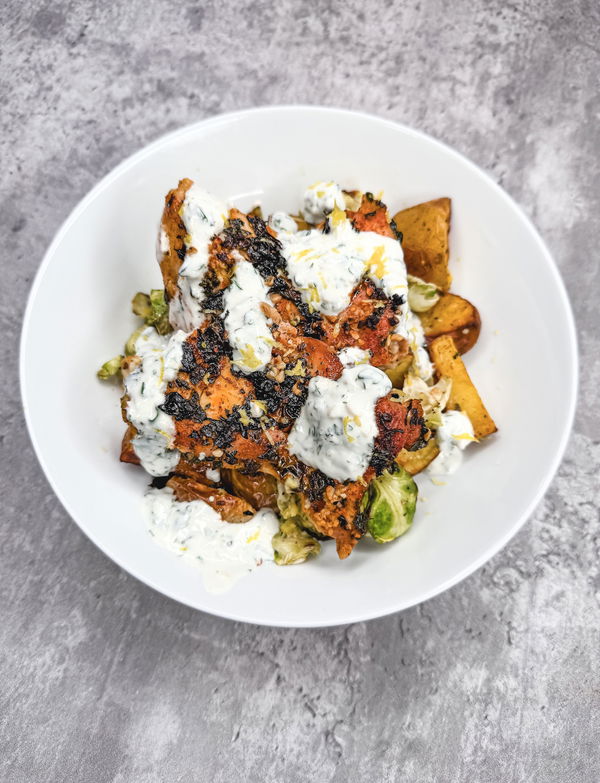 Air Fried Lemon Butter Herb Chicken Bowl