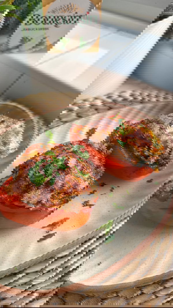 Easy Veggie Boursin Stuffed Peppers