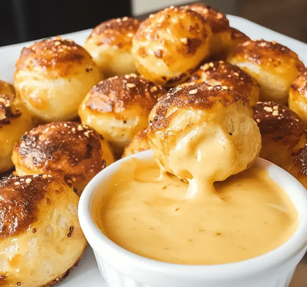 Pretzel Bites with Cheese Sauce