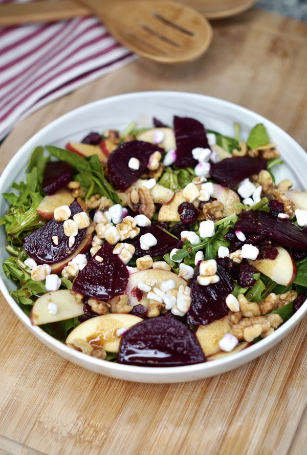 Candied Roasted Beets & Goat Cheese Salad