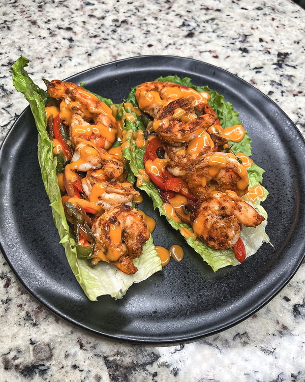Cajun Fajita Shrimp Lettuce Wrap