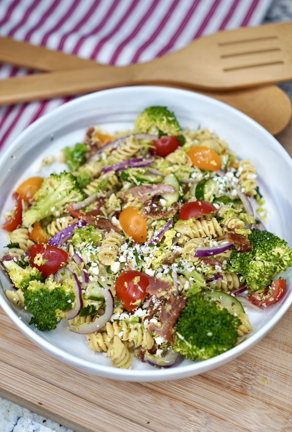 Triple B Bacon Brussels & Broccoli Pasta Salad